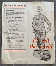 Original 1919 Post World War I Flyer About Continuing Employment in Army picture
