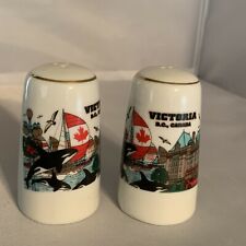 Vintage Victoria B.C. Canada Souvenir Salt and Pepper Shakers Ceramic Porcelain picture
