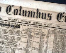 Rare Confederate COLUMBUS GA Georgia John Hunt Morgan 1862 Civil War Newspaper   picture