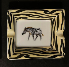 Ashtray Ceramic Animal Print Zebra Pattern 4.5