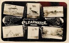 c1910 RPPC Multiview Postcard Clearwater NE Antelope County School Churches etc. picture