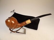Road Town 5 Hand Made Lg Fat Egg Briar Pipe Ebonite Rubber Stem + Sock picture
