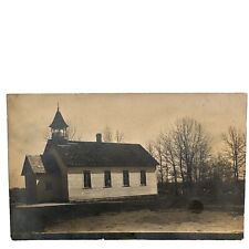 REAL PHOTO POST CARD ANTIQUE SCHOOLHOUSE - Bell - Charleston Illinois? RPPC  picture