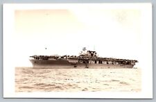 Postcard USS Yorktown TNS 1941 Navy Aircraft Carrier Ship Military WWII RPPC picture