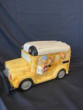 Vintage Yellow School Bus Teddy Bears Cookie Jar picture
