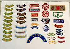 BSA Mixed Shoulder Patches Vintage - Lot of 40 Mix of New/Unused and Used picture