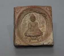 Tibet Tibetan 1400s Old Antique Buddhist Clay tsa tsa Buddha Statue Akshobya picture