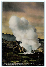 1907 Great Steam Cloud Rising From Waimangu Geyser After Eruption NZ Postcard picture