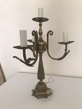 Vintage Antique Ornate Brass 4 Candle Electrical LAMP For Parts Or Refurbishment picture
