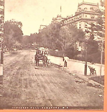 c1900 SARATOGA NEW YORK CONGRESS HALL STREET VIEW STEREOVIEW PHOTO CARD Z5616 picture