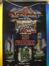 San Francisco Souvenir Velvet Wall Scroll Golden Gate, Wharf, Colt, Cable car picture