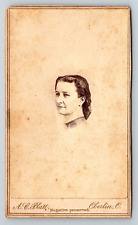 Original Old Vintage Antique Photo CDV Picture Beautiful Lady Oberlin Ohio picture