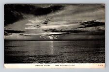 Lake Michigan MI-Michigan General Greetings Night on Lake c1947 Vintage Postcard picture