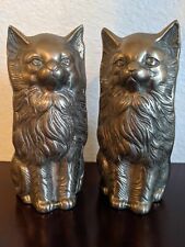tonniemarie: Vintage Solid Brass Sitting Cats Kittens Bookends / Sculpture Decor picture