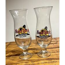 Hard Rock ORLANDO Clear Hurricane Glass 2 Cups 9.25