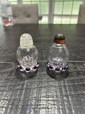 Vintage Imperial Candlewick Salt and Pepper Shakers Purple Beads Rare picture