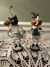 Vintage Inspired Halloween Figures Black Cat Pumpkin picture