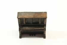 Upright Piano With Door Bronze Finish Cast Alloy Miniature Vintage Collectible picture