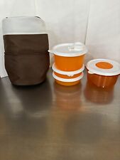 Tupperware 5 pc Insulated Lunch Bag Set Orange/White picture