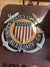 Vintage Large Wooden  Coast Guard Auxiliary Sign Plaque Emblem picture