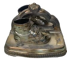 Vintage Victorian Brass?  Baby shoe Bookends Two Pieces picture