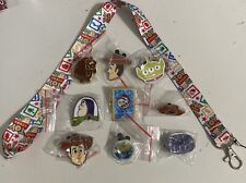 Disney Toy Story Pixar  Woody Buzz Pin Lot Of 9 W/ Lanyard picture