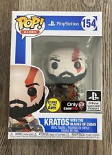 Funko Pop God Of War: Kratos With The Blades Of Chaos #154 GITD GameStop Read picture