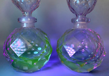 URANIUM PR ALEXANDRITE NEODYMIUM CUT GLASS PERFUME BOTTLES GLOW IRICE MANGANESE picture