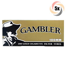 5x Boxes Gambler Gold Light 100MM 100's ( 1,000 Tubes ) Cigarette Tobacco RYO picture
