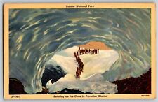View of Entering an Ice Cave in Paradise Glacier - Vintage Postcard - Unposted picture