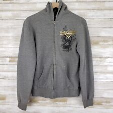 Harley-Davidson Women's Size Large Hoodie Jacket Sherpa Lined Full Zip Gray picture
