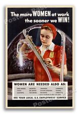“Women at Work” 1943 Vintage Style World War 2 Poster - 24x36 picture