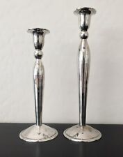 Silver Plated Candlestick Holders, Pair, 10-1/8