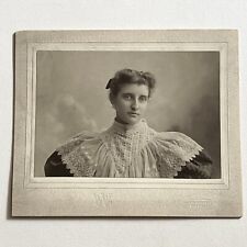 Antique Cabinet Card Photograph Beautiful Fashionable Young Woman Buffalo NY picture
