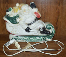 Vintage Empire Plastic Blow Mold Santa on Sleigh Dated 1970 Christmas picture