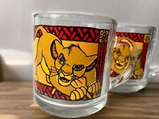 2x NWT Vintage Anchor Hocking 1990's Disney Lion King Collectible Glass Mugs picture