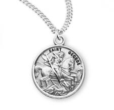 Saint George Round Sterling Silver Medal Size 0.9in x 0.7in picture
