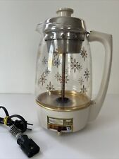 VTG SCM Proctor Silex LIFELONG Glass Coffee Percolator 60s Gold Starburst WORKS picture