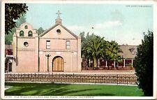 Vintage 1910's Postcard Old Mission Church and Plaza Los Angeles California picture