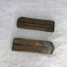 Antique Stanley 12” Folding Ruler Pair Brass Caliper No 32 Boxwood 2 for 1 picture