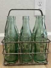 Vintage Coca Cola Metal 6 Pack Bottle Carrier & Glass Bottles Okla Bott Co 1950 picture