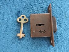 Vintage Cabinet Lock with Skeleton key PAT'D AUG 14, 1894. picture