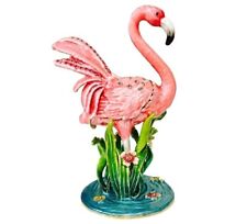 Kubla Craft Bejeweled Enameled Trinket Box: Flamingo Box, Item# 3045 picture