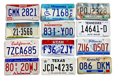 Pack of 12 Craft Condition License Plates from 12 States for Art Projects picture
