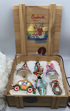 Vintage Kurt Adler Polonaise Cinderella Blown Glass Ornaments 6 Pc Boxed Set picture