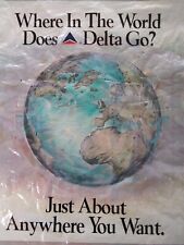 Delta Airlines Shopping Bag Vtg 1980s Original Rare VHTF Anywhere 17