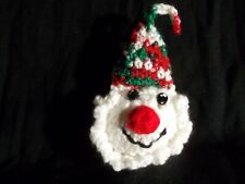ornament CLOWN SNOW MAN - crochet Christmas handmade decoration - 3x4.5