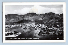 RPPC 1949. AERIAL VIEW OF HONOLULU & HARBOR. POSTCARD. FF16 picture