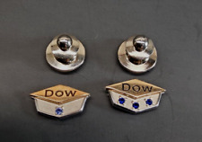 x2 Vintage 10k DOW CHEMICAL CO Employee Service Award Pin Sapphires Solid Gold picture