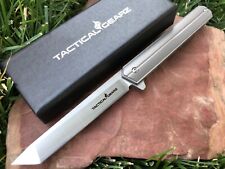 Full Tc4 Titanium EDC Folding Knife Sharp D2 Steel Tanto Blade Ball Bearing picture
